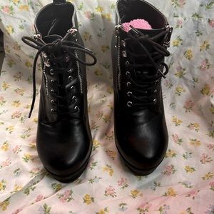 Torrid lace up black boots size 8